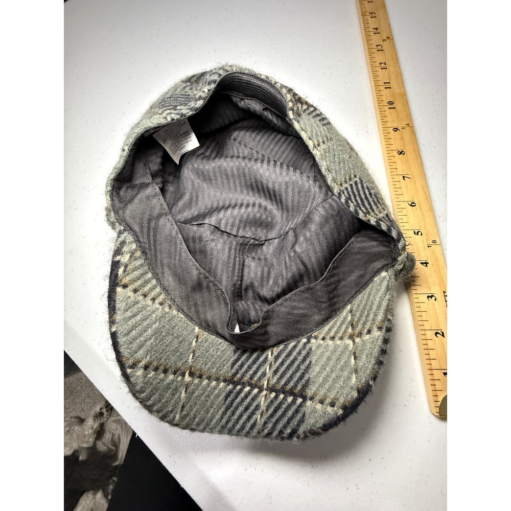 Relativity Cadet Newsboy Cap Plaid Wool Blend One Size Fits Most Button Detail - Picture 8 of 8